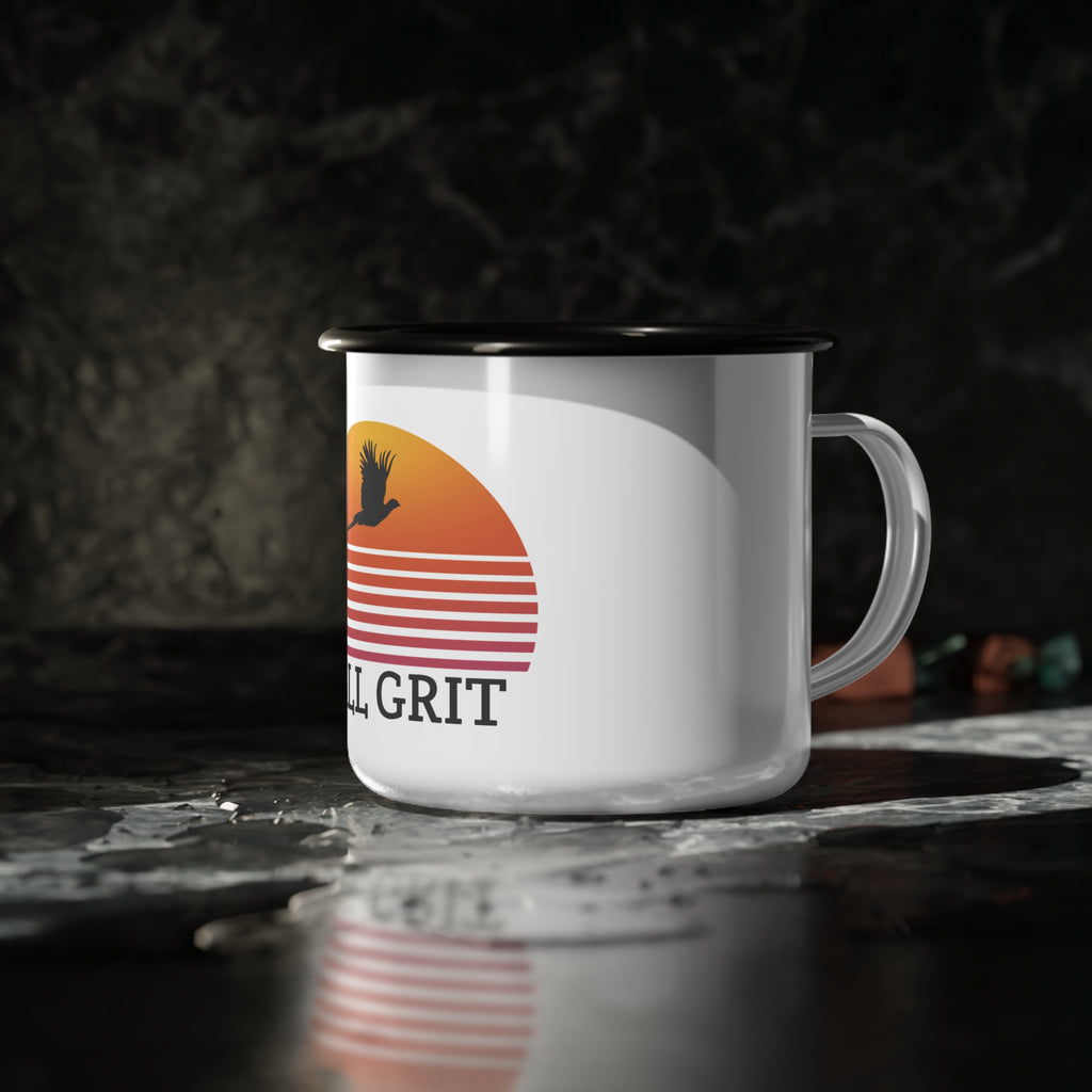 Retro All Grit Enamel Camp Cup - Adventure Ready!