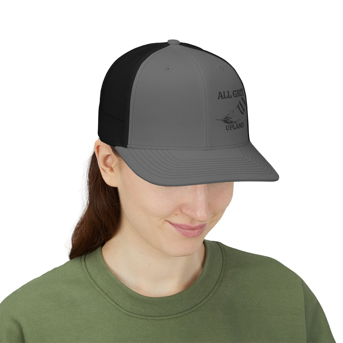All Grit Upland Trucker Cap — Bar Feather Logo