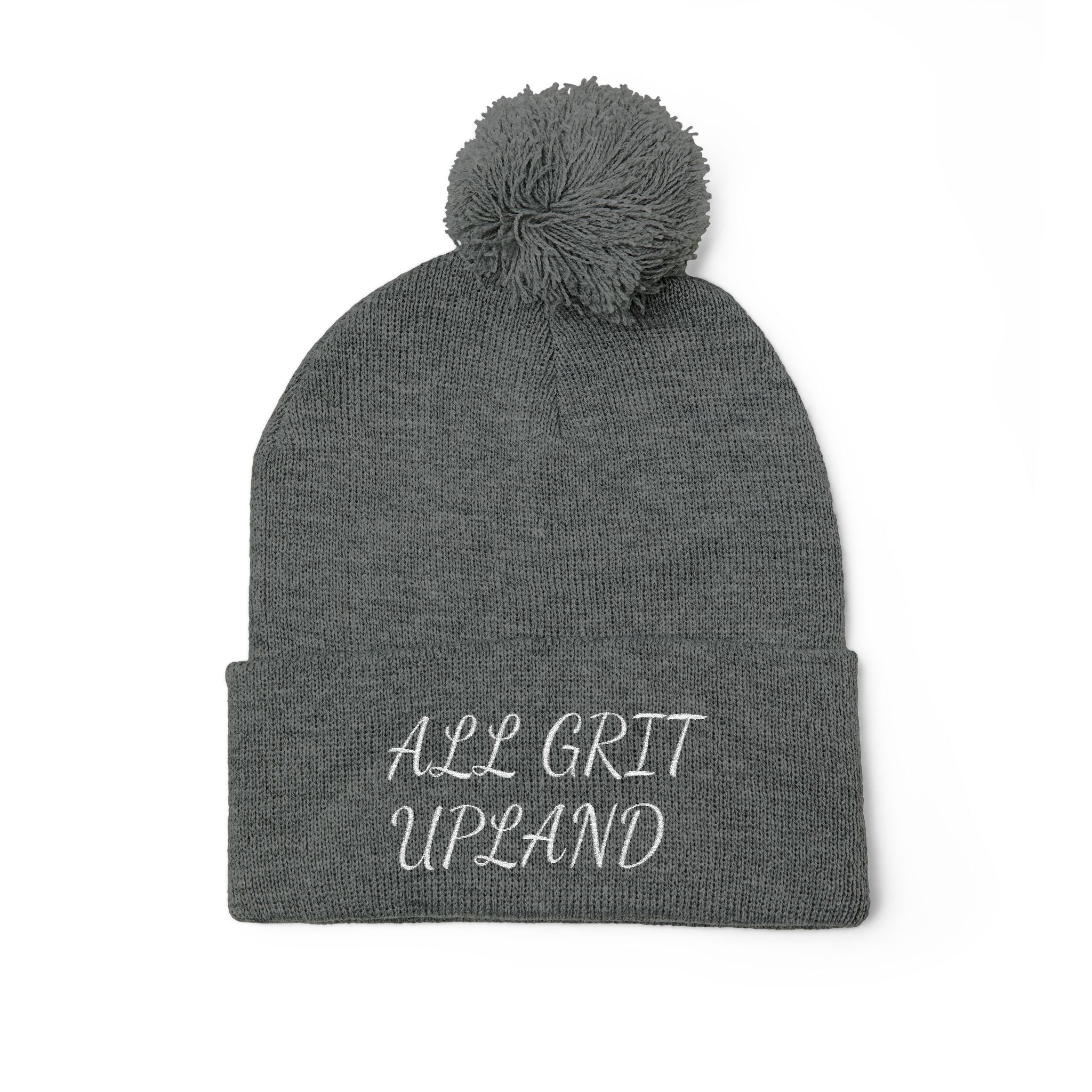 Embroidered Pom-Pom Knit Cap - All Grit Upland