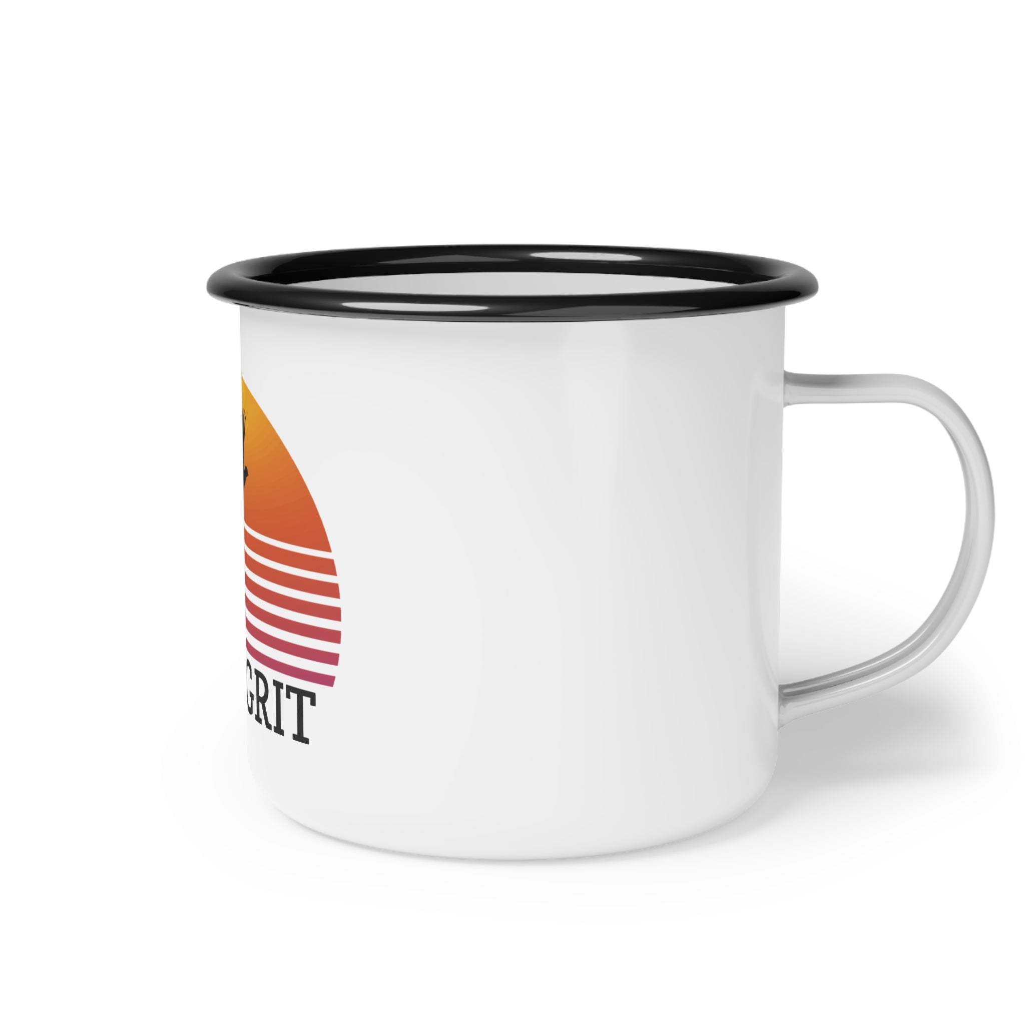 Retro All Grit Enamel Camp Cup - Adventure Ready!