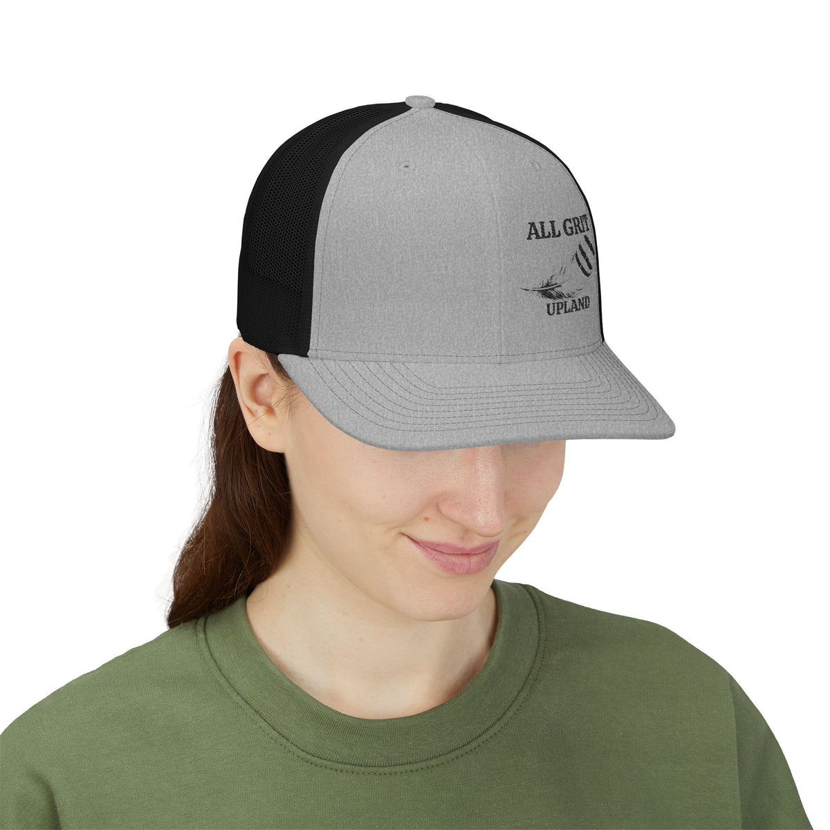 All Grit Upland Trucker Cap — Bar Feather Logo