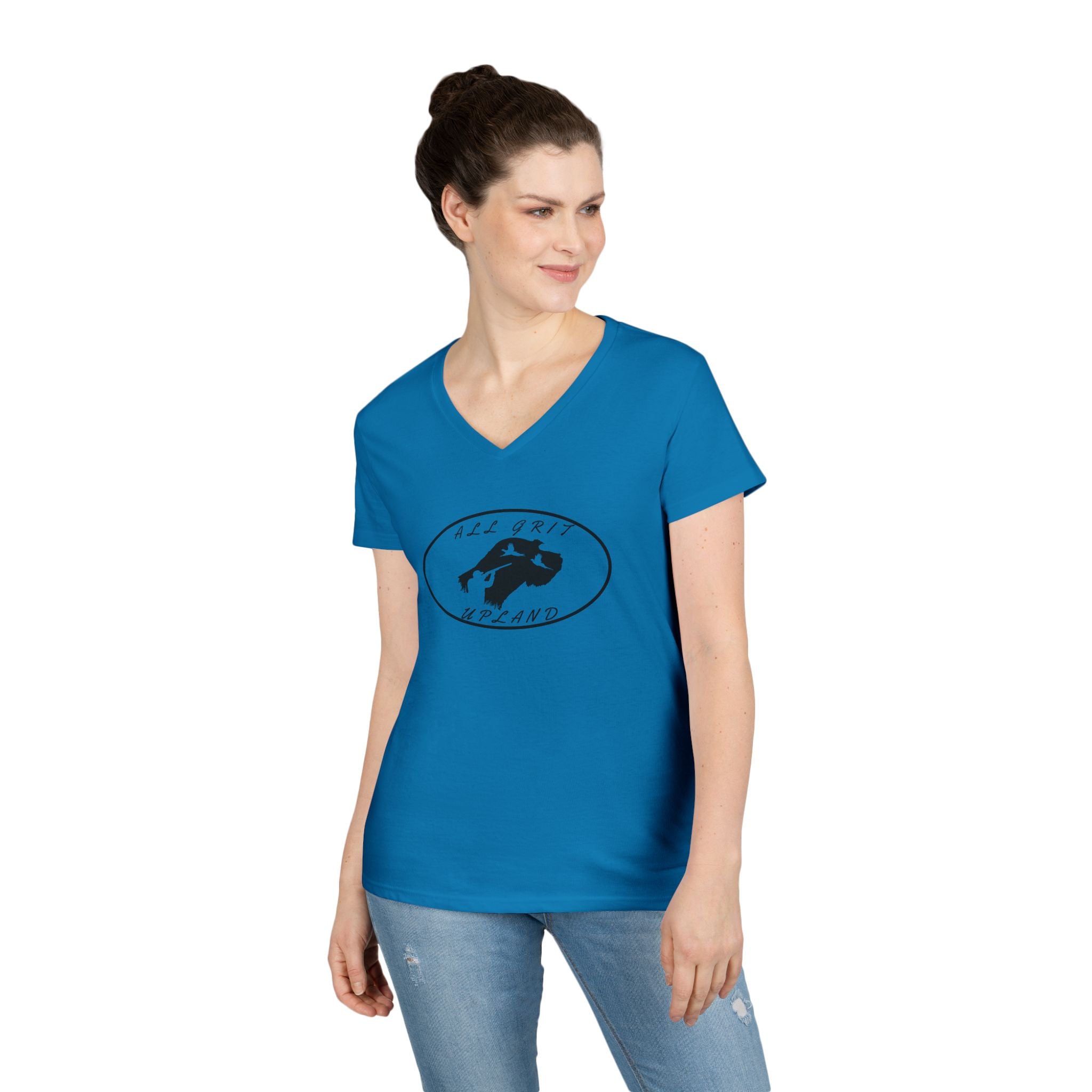 Stylish V-Neck T-Shirt with Alluring Design