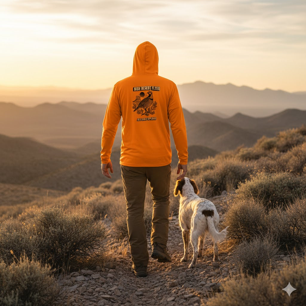 High Desert Blaze Orange Hooded Long Sleeve