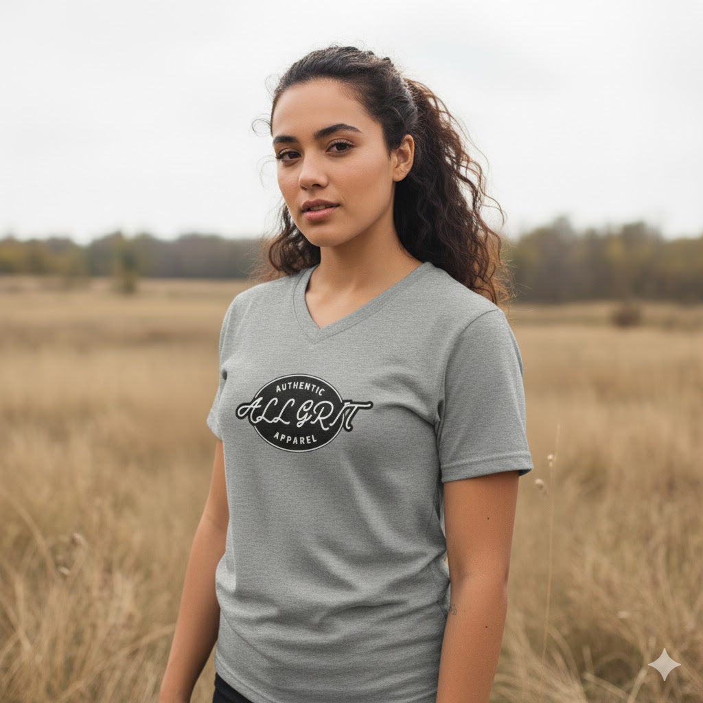 Authentic Retro "All Grit" Womans V-Neck Tee