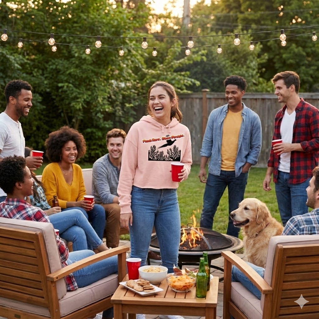 "Flush Hard" Ladie's Crop Hoodie